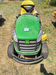 140 - BARELY USED - JOHN DEERE RIDE ON MOWER  - ONLY 20 HOURS OF USE