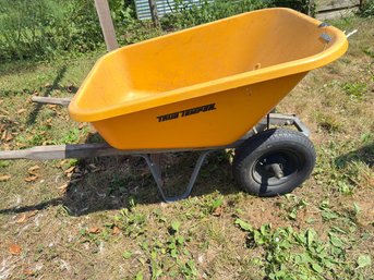 139 - YELLOW TWO-WHEEL HEAVY-DUTY WHEELBARROW