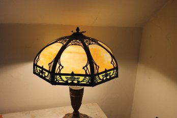 7 ~ ANTIQUE LEAD GLASS LAMP