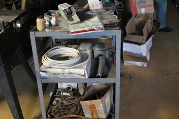 199 ~ Rolling Metal Industrial Cart With Contents