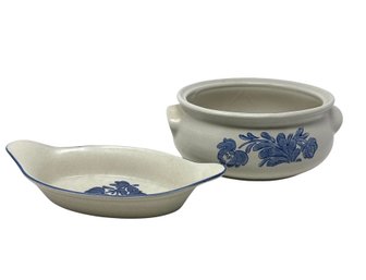 Pfaltzgraff Serving Dish 9-3/4' Length. Vintage Stoneware Serving Bowl