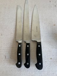 Three Vintage Hoffritz Kitchen Knives