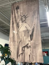 Vintage Sepia-toned Sketch Design On Long Hanging Fabric