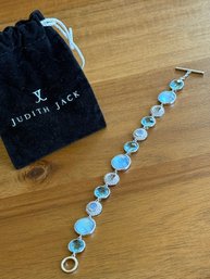 Beautiful Fine Judith Jack Alternating Blue And Iridescent Stones In Sterling