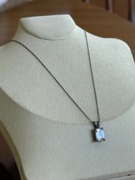 Very Nice Sterling And Pendent Stone Necklace