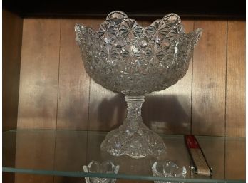 Antique Glass Compote Daisy  Button Gillinder Glass EAPG 1890s Era