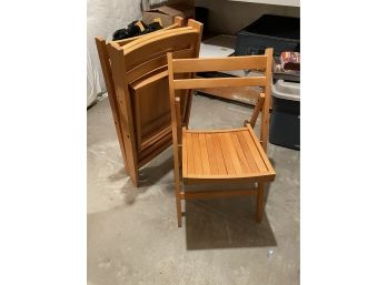 4 Wood Folding Chairs