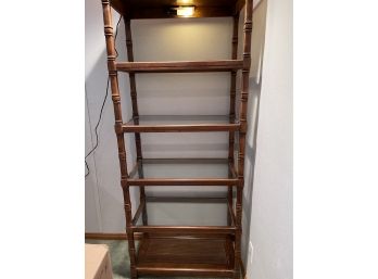 Wood Shelf With Glass Shelves  (#1)