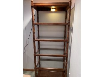 Wood Shelf With Glass Shelves