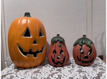 Cast Iron Pumpkins And Plastic Pumpkin