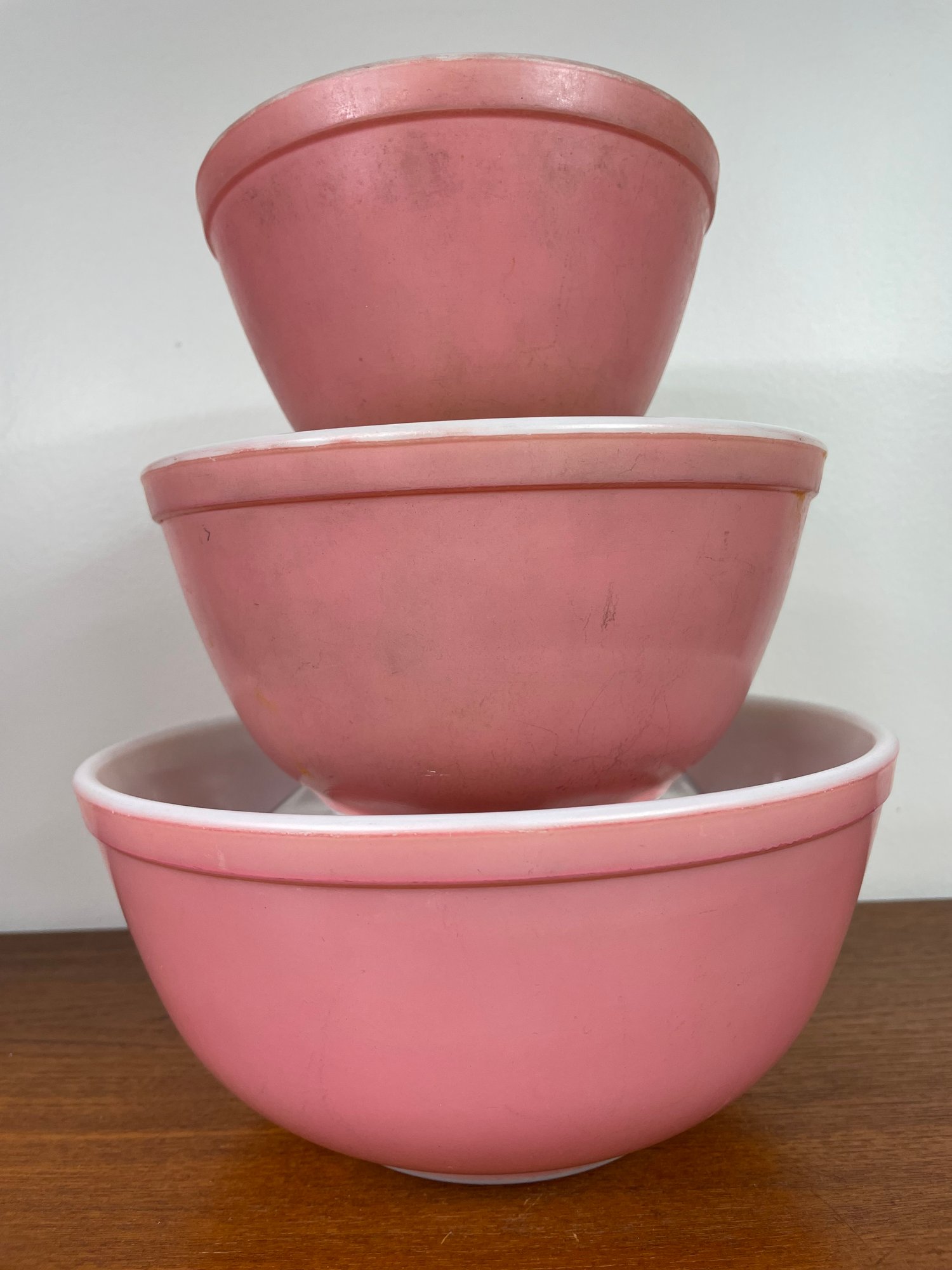 Pink Pyrex Bowl Set Vintage PYREX RARE Flamingo Pink Mixing Bowl Set