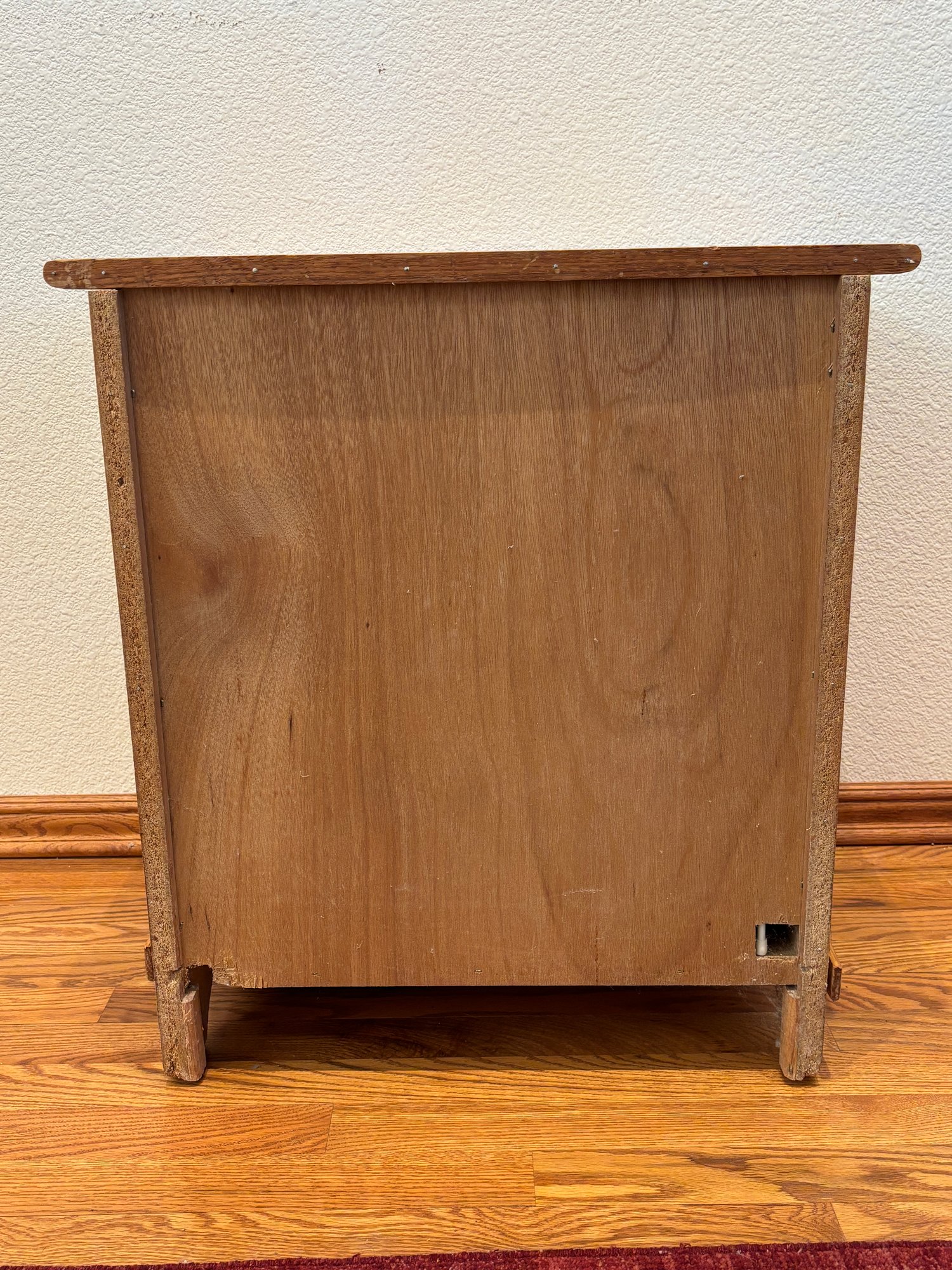 Vintage White Clad Simmons Hardware Oak Ice Box End Table