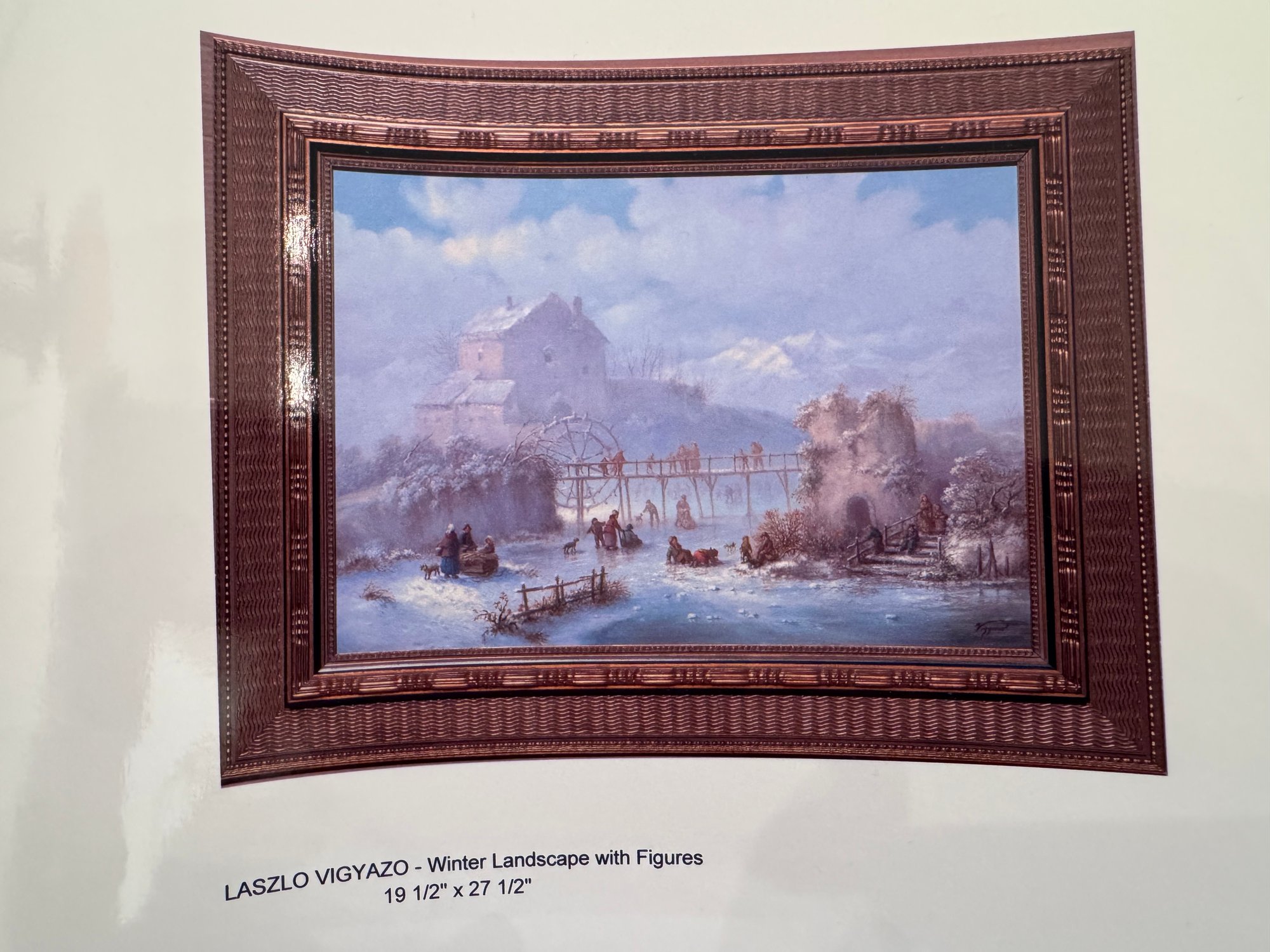 Original Laszlo Vigyazo Jr. (Vila) Winter Scene Painting #14462