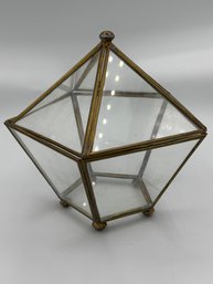 Vintage Geometric Brass & Glass Terrarium (2/3)