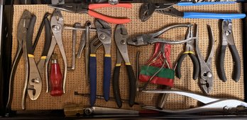 Assortment Of Pliers And Other Tools