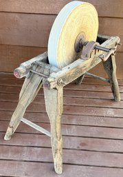 Antique Crank Operated Grindstone