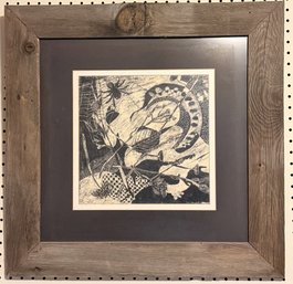 Framed White Ink Art