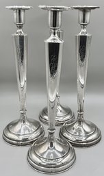 Set Of 4 Elegant Sterling Silver Candlesticks