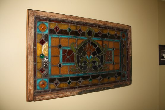 Victorian Stained Glass Window Panel 31'H 52.5' L