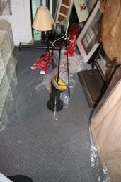 Black Metal Adjustable Table Lamp With Cylindrical Base Location Basement