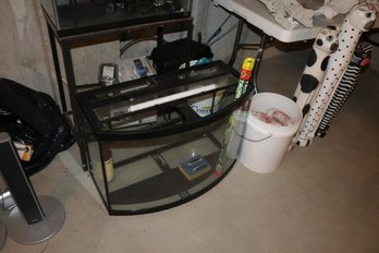 Curved Front Bowfront Glass Aquarium With Black Frame