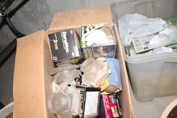 Assorted Philips DuraMax Incandescent Light Bulbs & Decorative Light Shades