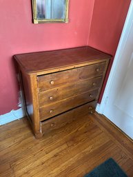 Primitive Pine 4-Drawer Chest With Handcrafted Joinery Needs TLC