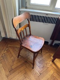 Vintage Windsor-Style Wooden Kitchen Chair Damaged