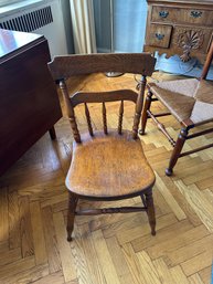 Vintage Windsor-Style Wooden Kitchen Chair With Spindle Back