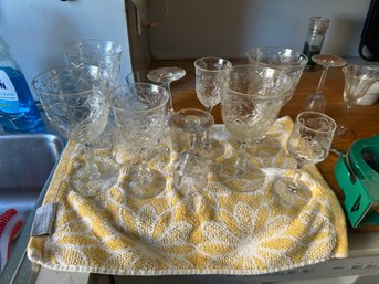 Vintage Etched & Pressed Glass