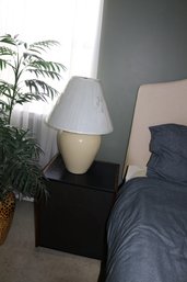 Cream Ceramic Urn Table Lamp With Pleated Empire Shade #1