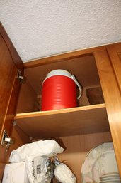 Red Insulated Water Cooler Jug With Leak-Resistant Spout Design