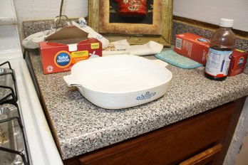 Corning Ware Blue Cornflower Pattern Square Casserole Dish P-9-B Glass Ceramic Bakeware