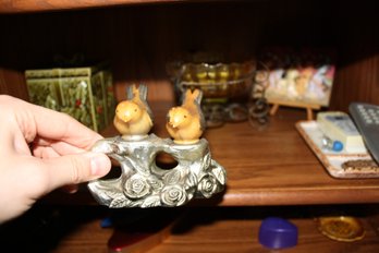 Bird Figurines On Floral Base