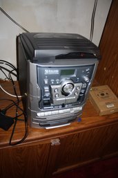 Encore 5-in-1 Stereo Music System With Turntable, CD Changer, Dual Cassette Deck, And AM/FM Radio Untested