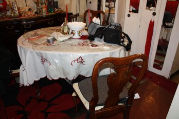Round Wooden Dining Table With Chairs