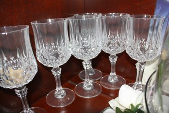 Crystal Wine Glass Set With Diamond Pattern