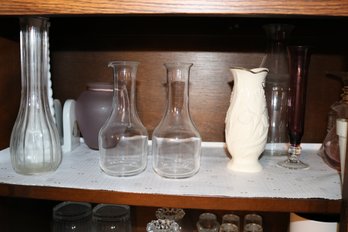 Clear Glass Carafons With Narrow Neck