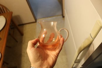 Pink-Tinted Glass Creamer Pitcher