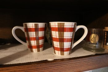 California Pantry Classic Ceramics Plaid Mugs