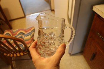 Clear Pressed Glass Pitcher