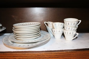 Empress Japan Grey & Gold Cup And Saucer Set