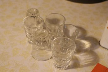 Clear Faceted Base Shot Glasses