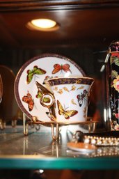 Classic Coffee & Tea Butterfly Handle Demitasse Cup & Saucer