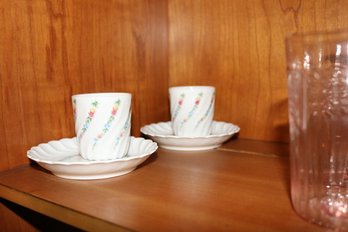 Richard Ginori Floral Spiral Porcelain Demitasse Cups