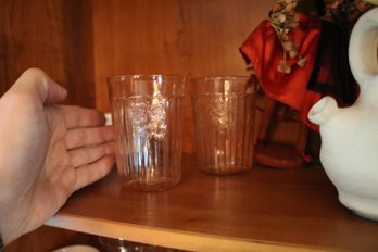 MacBeth-Evans Stippled Rose Band Glass Tumbler