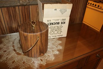 Vintage Shelton-Ware Faux Wood Grain Insulated Ice Bucket