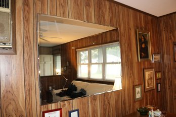 Large Frameless Rectangular Wall Mirror With Polished Edges