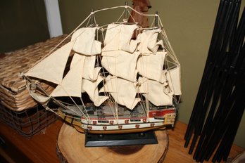 Wooden Sailboat Sculpture  Nautical Home Dcor