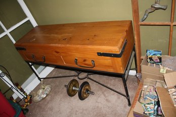 Rustic Console Table Storage Chest